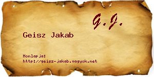 Geisz Jakab névjegykártya